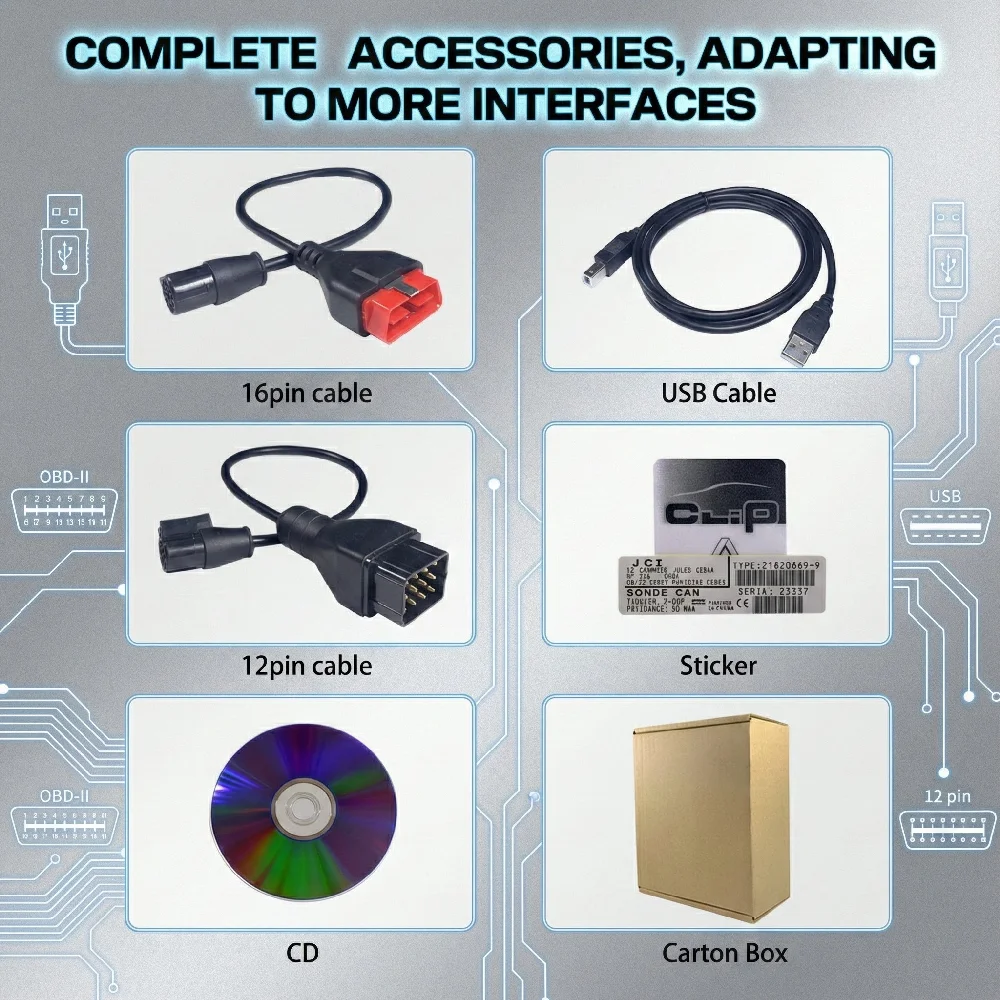 OBDIIVCI New Can Clip V216 Latest Firmware A+ OBD2 Diagnostic Interface Tool