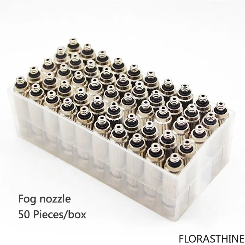 50Pcs High Pressure Water Misting Nozzle with Filter Inside 0.1mm~0.6mm Aperture for Irrigation Agriculture Outdoor Cooling