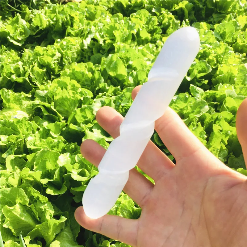 Natural Crystal Real Stone Selenite Spiral Wand Double Point Healing White Gypsum Energy Stick For Cleansing Meditation Decor