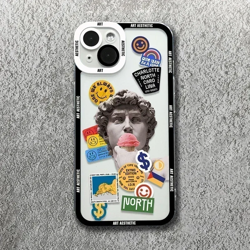 Art Aesthetic รูปปั้น David สําหรับ Samsung Galaxy A15 A35 A55 A14 A34 A54 A13 A33 A53 A52S S24 S23 Ultra S22 PLUS S21 ฝาครอบ