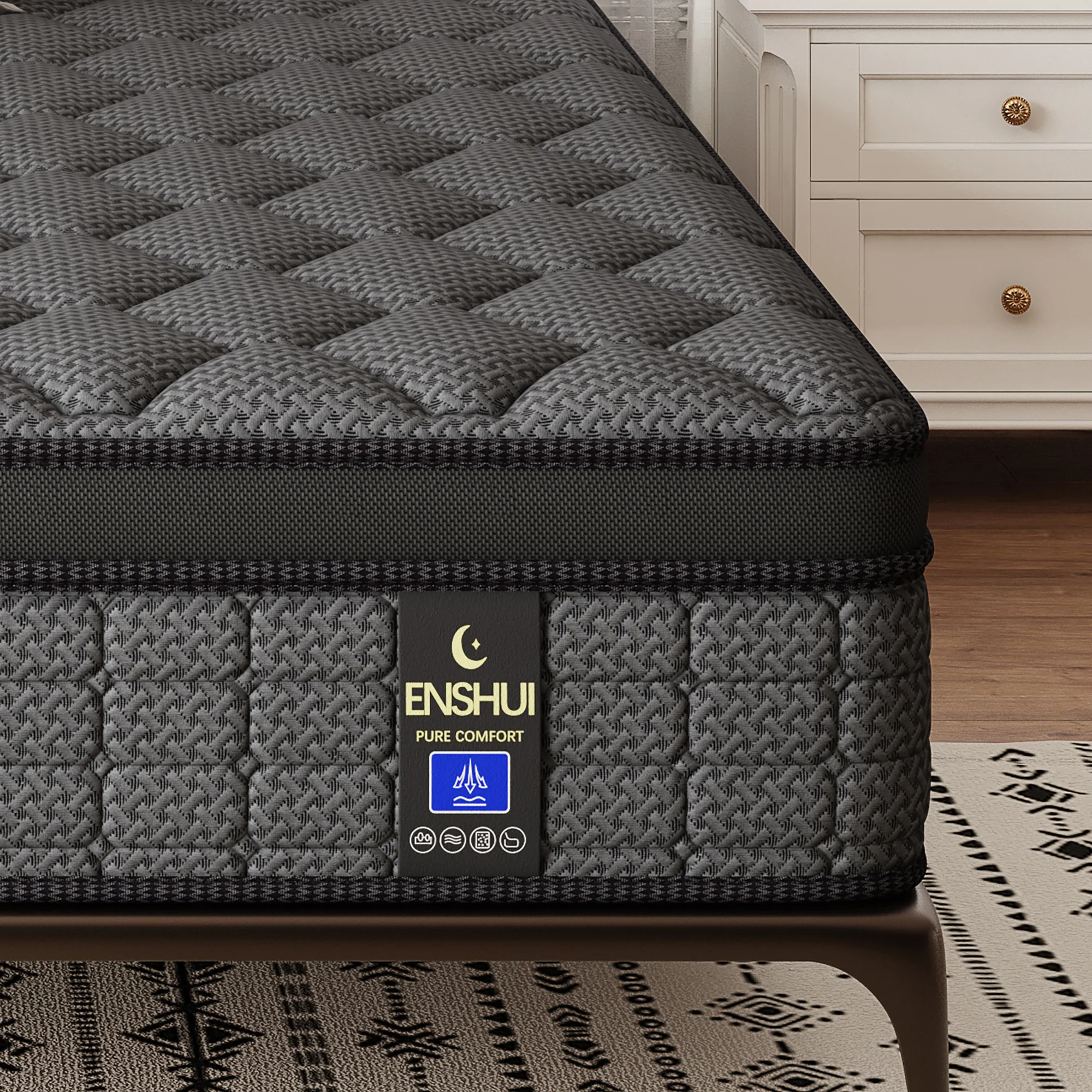 12"14""Gel Memory Foam Hybrid Pocket Spring Mattress For Back Pain Relief Twin Full Queen King Mattress In A Box Medium Firm