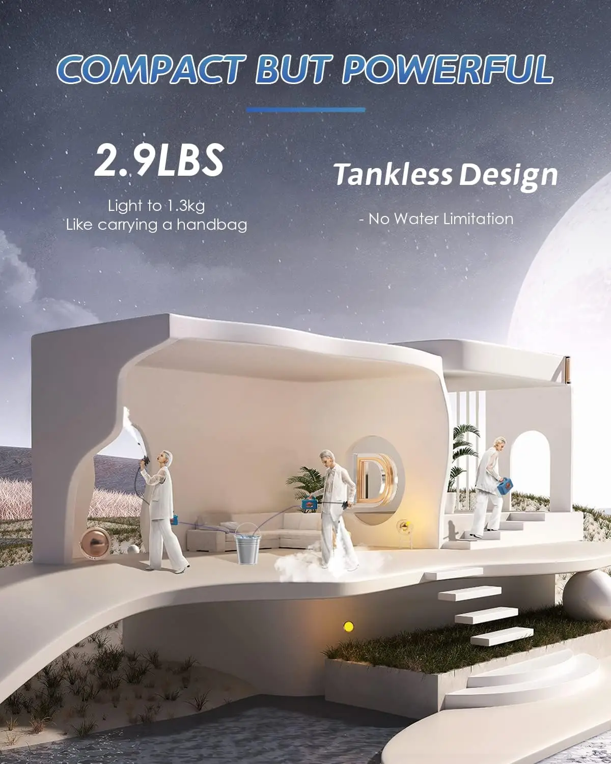 Limpiador a vapor portátil de 1700 W para lechada, azulejos y automóvil - Lavadora a presión de vapor portátil de 110 V