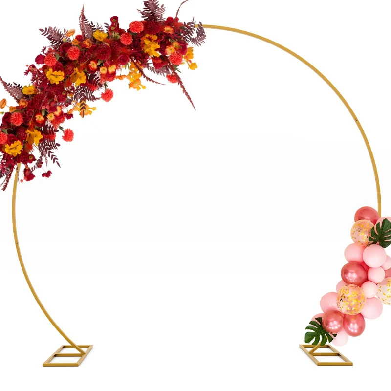 

9.5Ft Large Size Metal Ring Balloon Faux Flower Arch Wedding Birthday Party Background Decorative Ring Wedding Arch