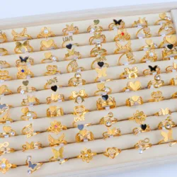 10/20/30/50/Pcs/Lot Fashion Charm Butterfly Stainless Steel Men Women Rings Daily Party Jewelry Gifts Randomly Shipped