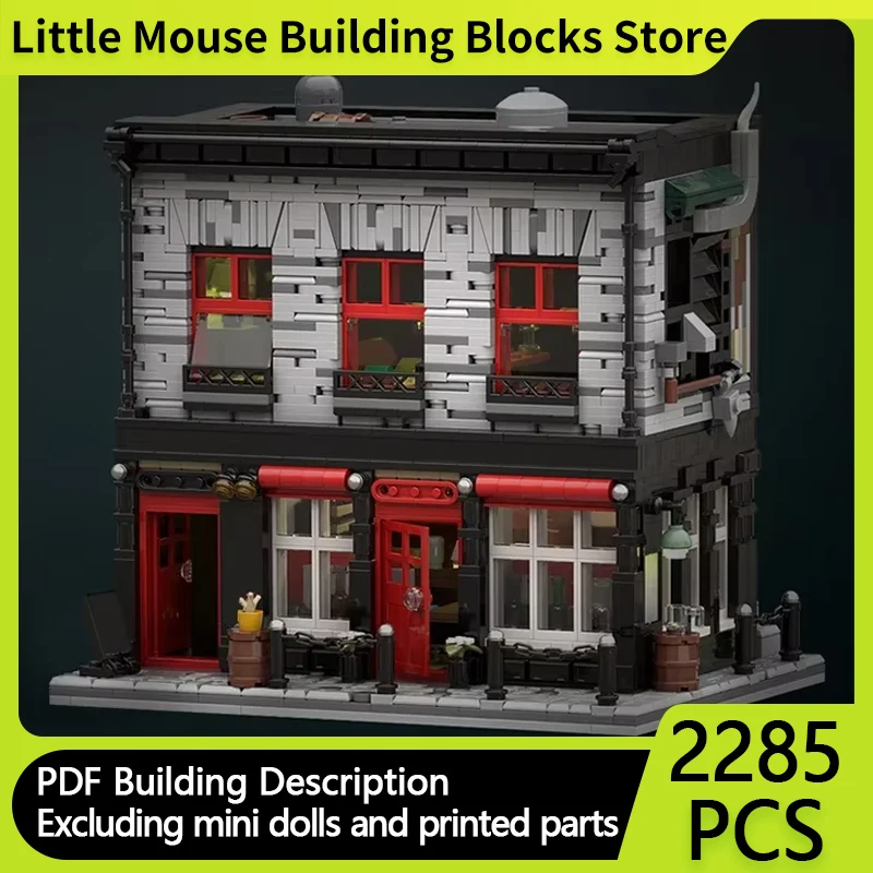 Street View Model MOC Building Bricks Tavern Leisure Facilities Modular Technology Gifts Holiday Assemble Children Toys Suit