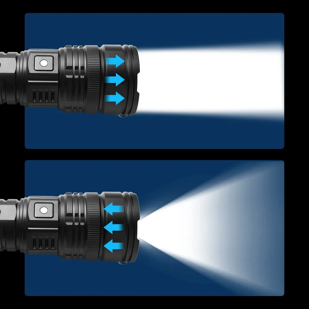 

Multifunctional Rechargeable Laser Flashlight Emergency Powerful Strong Light Torch LED Spotlight Work Flashlight Home
