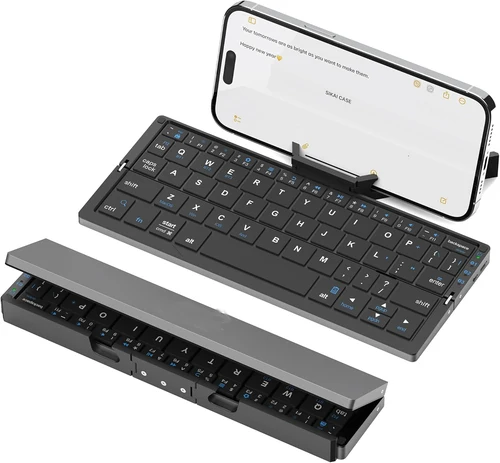 Imagen 1 del producto Jomaa teclado plegable Bluetooth teclado Bluetooth recargable para ordenador portátil iPad teléfono Mini teclado plegable portátil