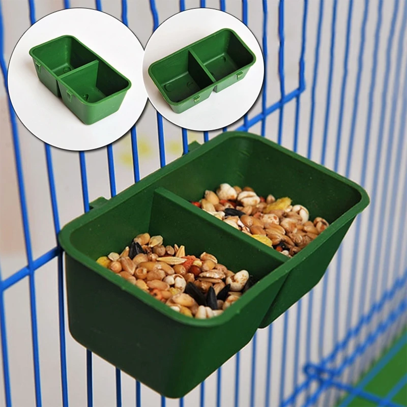 Comedero para pájaros, diseño combinado 2 tazas, vasos agua potable para pollos, codornices, cuencos comida colgantes