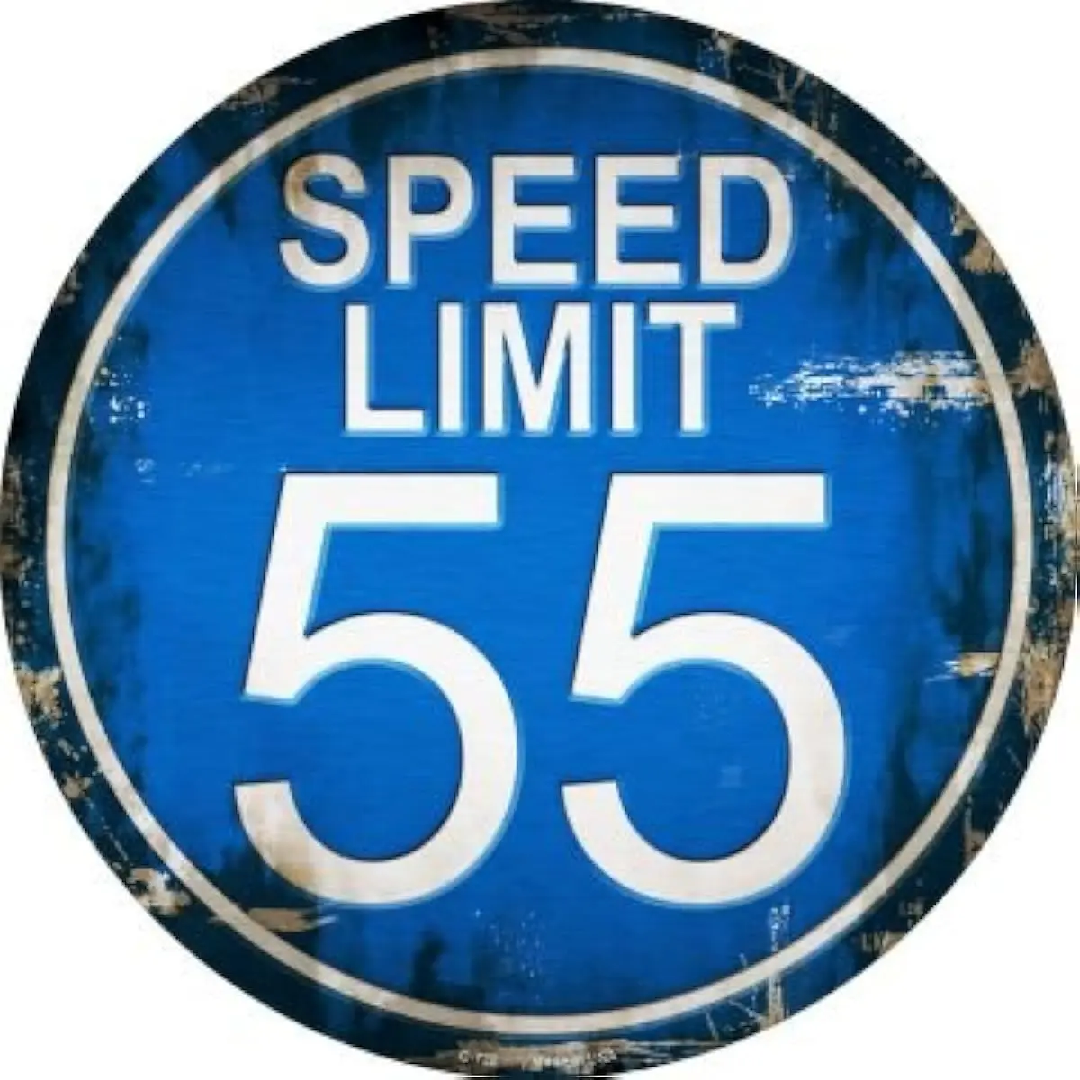 Novelty Metal Circular Sign,Warning and Decorative Sign on Highways and Roads,Vulgar Driving, No Speeding, Vintage, 55