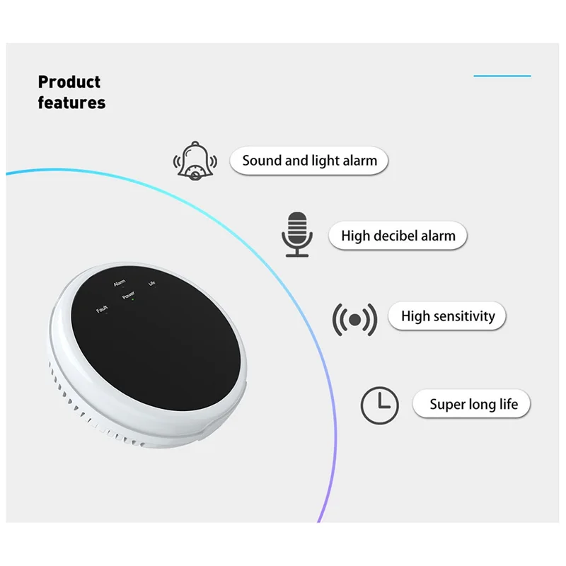 Sensor de Gas Natural A24U Wifi, alarma inteligente Tuya, Detector de fugas de Gas, pantalla Digital LCD de temperatura para el hogar y la cocina