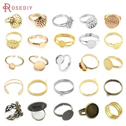24K Gold Color or Rhodium Color Brass Rings Trays Ring Base Ring Setting Jewelry Making Supplies Diy Findings Accessories