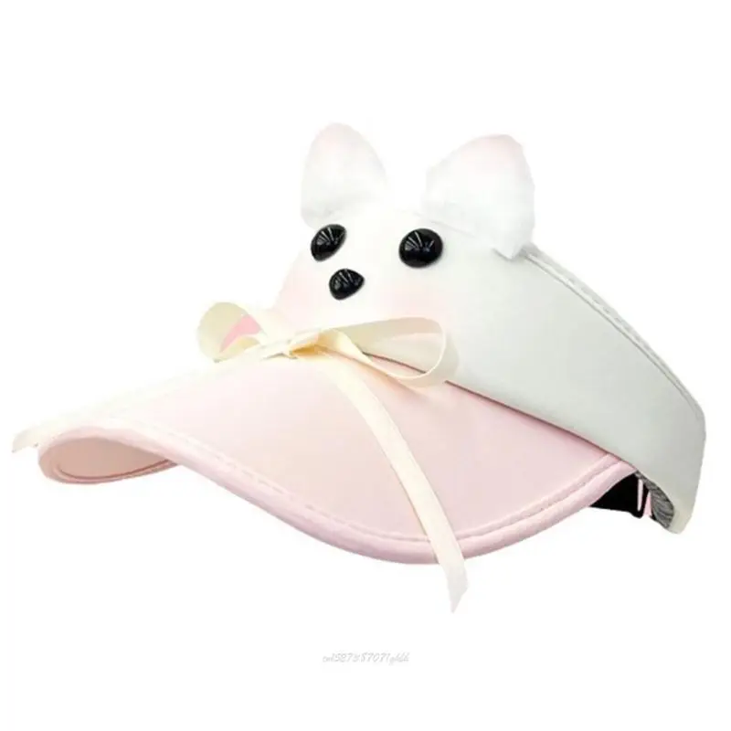 X5XA Cartoon Puppy Sun Hat Empty Top for Exercise Soccer Yoga Running Sports Travel