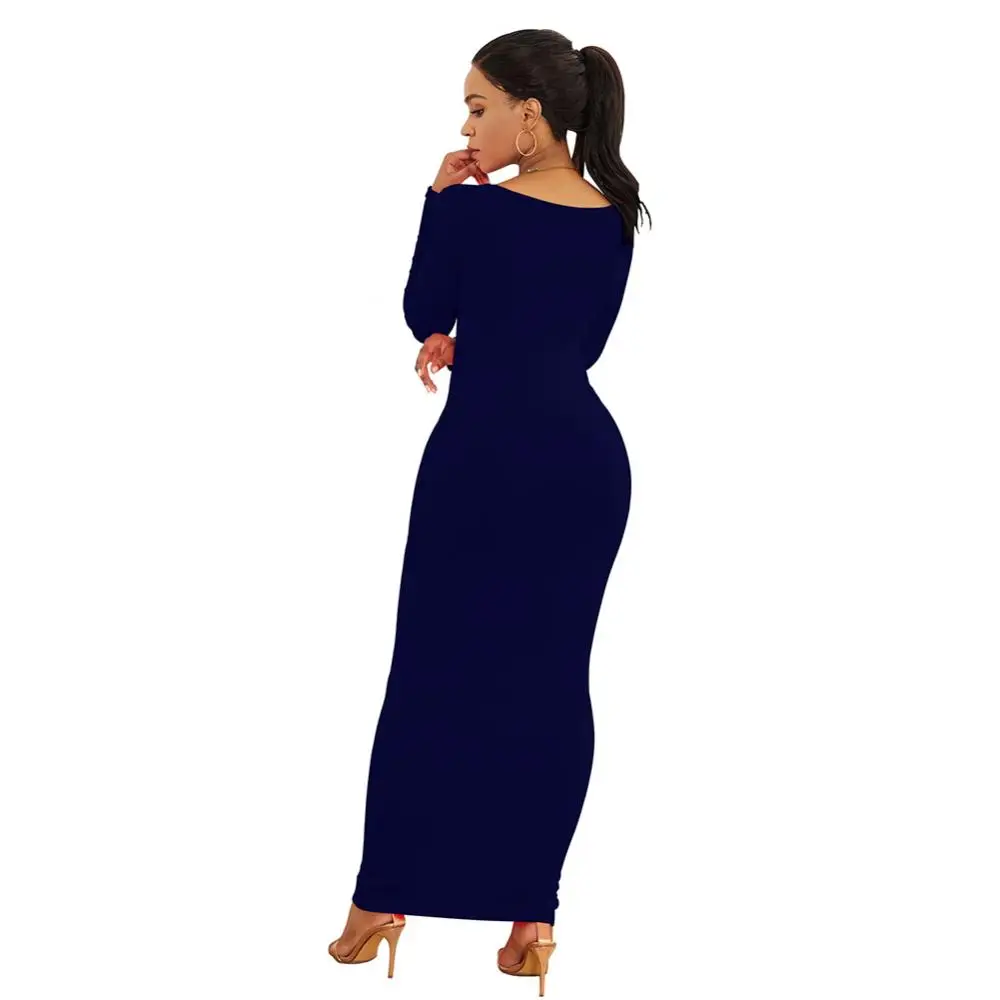 S-XL Size Party Solid Color Women Long Sleeve Turtleneck Bodycon Maxi Dress Autumn Winter Slim Sexy Dresses Apricot/Black/