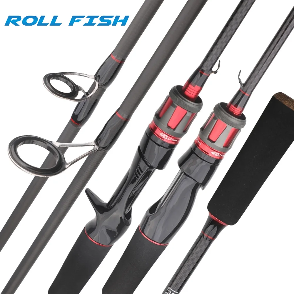 ROLLFISH 2 Tips Power M/ML Spinning Casting Carbon Fiber Lure Fishing Rod Freshwater salt Fishing Rod Bass Fishing WT 101-133g