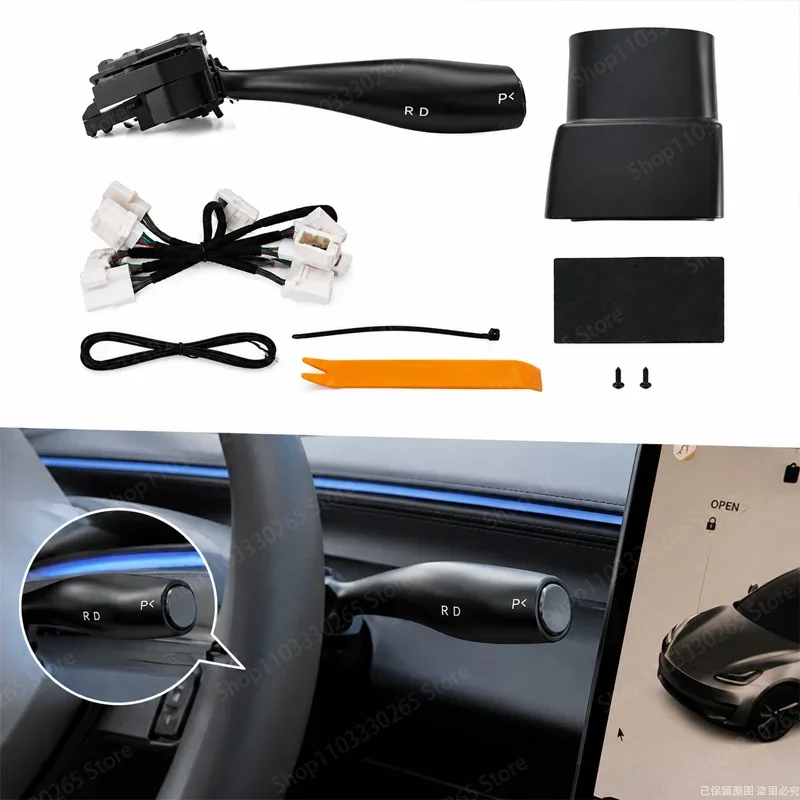 For Tesla Model Y 2026 Juniper Smart Gear Shift Stalk Kit Physical R D P Lever Plug Play No Damage Interior Mod Accessory