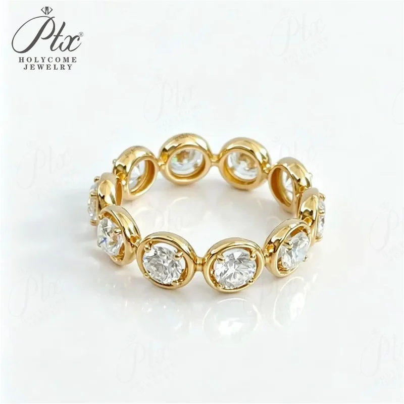Laborgezüchtete Diamantringe DEF VS Rundschliff 10K/14K/18K Gold Hochzeitsantrag für Frauen Versprechen Feiner Schmuck Charms Holycome Schmuck – Detail 2