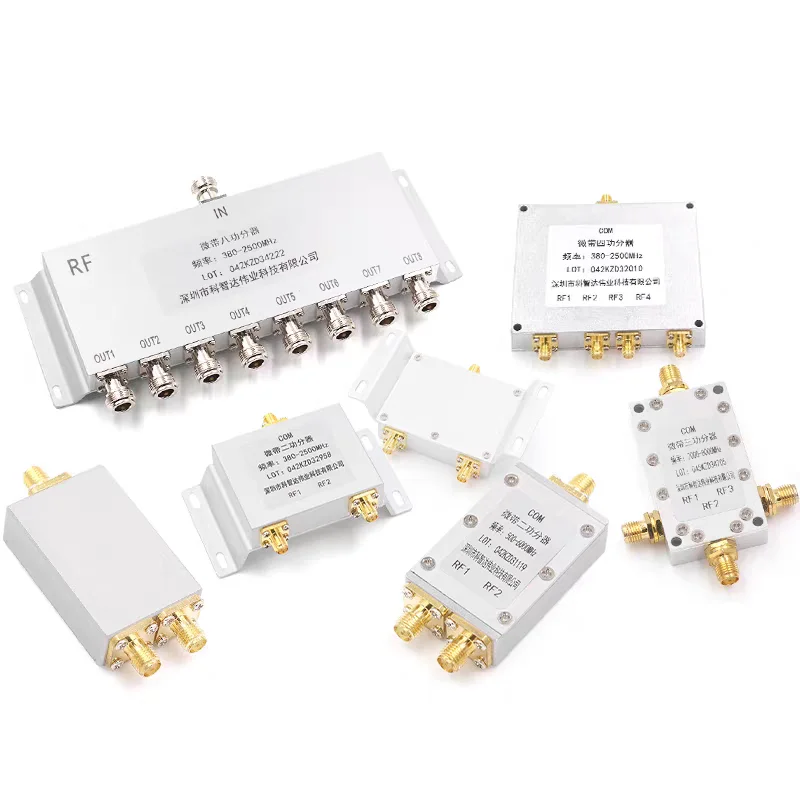 

Hot Sell SMA Type 1/4 1 to 4 Way Microweave Power Sp Divider Combiner 2way 3way 6way 8way 3G/WIFI Passive Sp