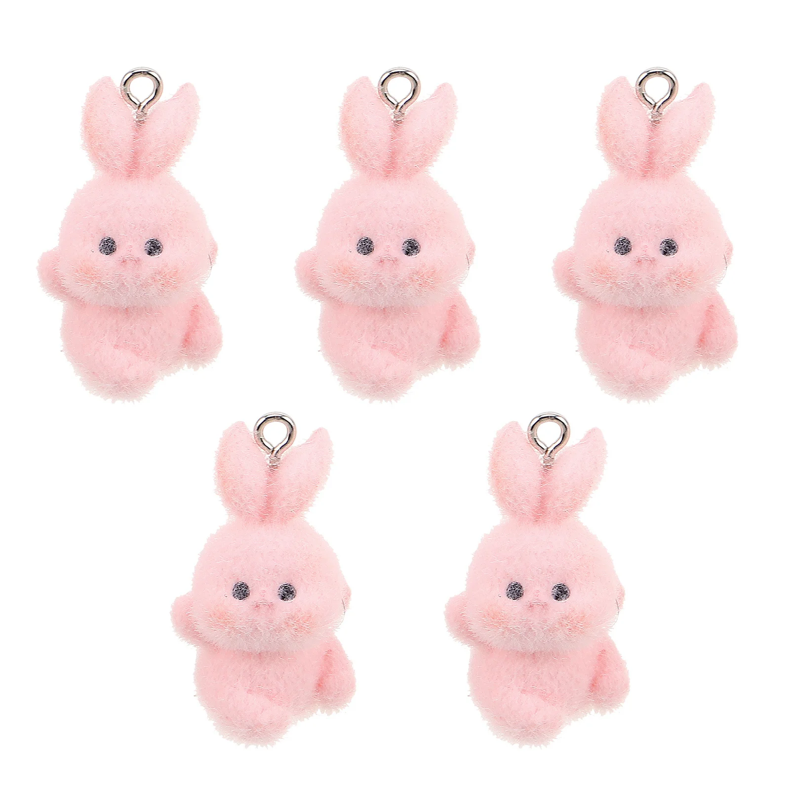 5 قطع الكرتون الأرنب سحر اليدوية يتدفقون الأرنب قلادة لطيف المفاتيح الهاتف سحر حقيبة محفظة حقيبة الظهر الملحقات