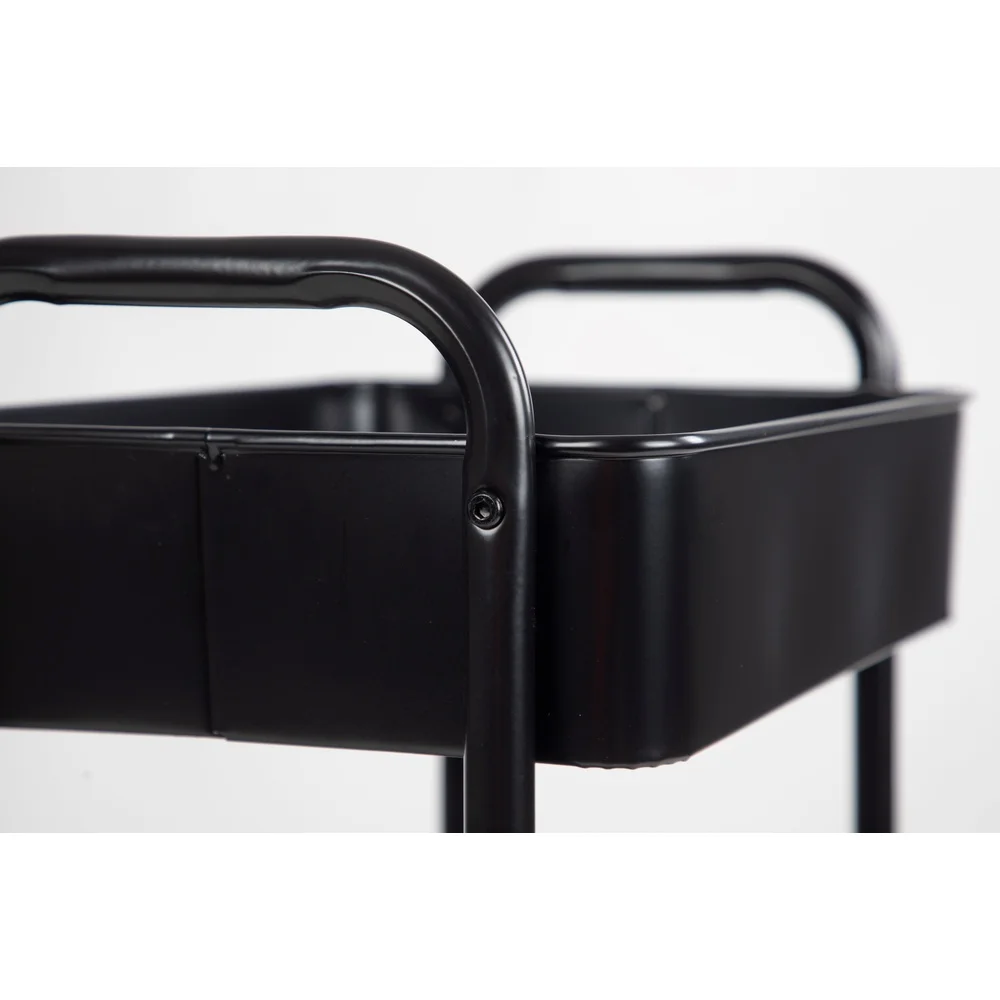 3 Tier Metal Utility Cart Rolling Storage Solution Durable Frame Locking Wheels Versatile Use Kitchen Office Bathroom Tool