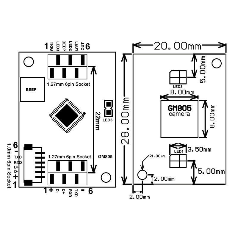 GM805 Series UART USB DC5V Barcode Scanner Reader Module 1D/2D QR Bar Code Reader For Android Arduino