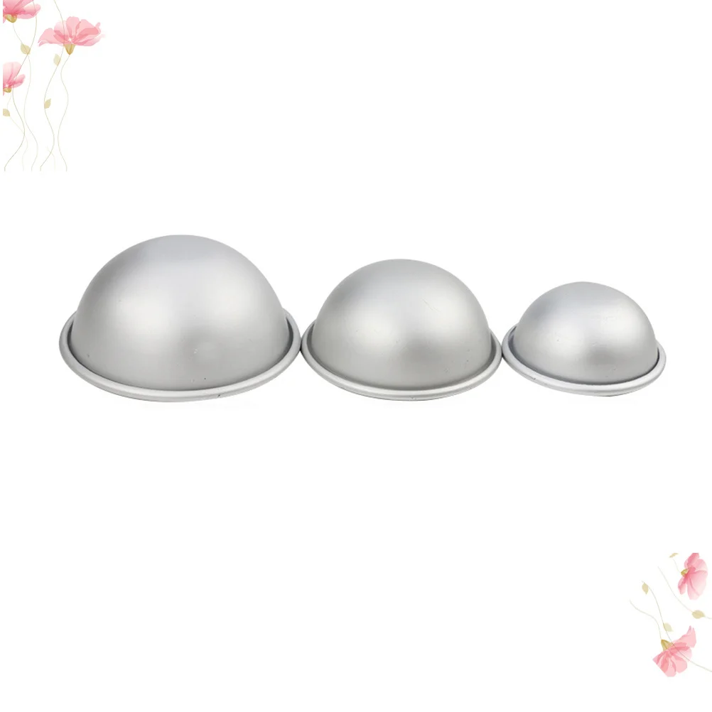 3 قطعة ثلاثية الأبعاد نصف كروية شكل قالب الغذاء الآمن سبائك الألومنيوم حمام الملح صانع سهلة التنظيف لتقوم بها بنفسك أداة الخبز لحرف كعكة البودنغ