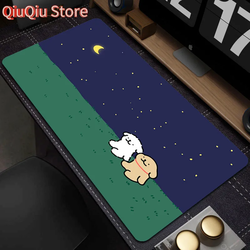 

Kawaii большой игровой коврик для мыши, милый коврик для мыши с запирающимся краем, 900x400 мм, резиновый коврик для мыши, офисный нескользящий коврик для ноутбука, настольный коврик, коврик для клавиатуры