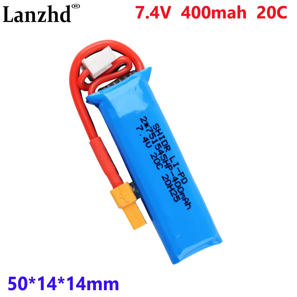 7.4V 400mAh 20C 2S lithium battery For BETAFPV LiteRadio 2 SE handle remote control power battery