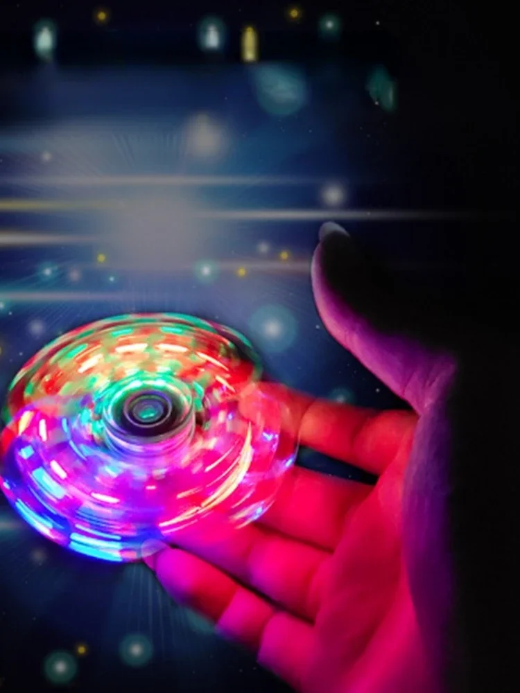 Spinner à main en cristal lumineux, lumière LED, Fidget Spinner, brille dans la nuit, jouets anti-Stress EDC, Gyroscope de soulagement cinétique pour