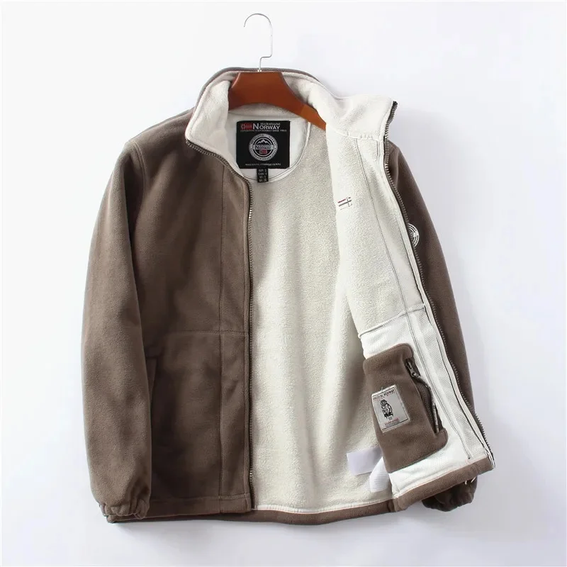 Thickened Double - Sided Polar Fleece Jacket for Men | Autumn/Winter Warm Casual Loose Fit Big Size Coat