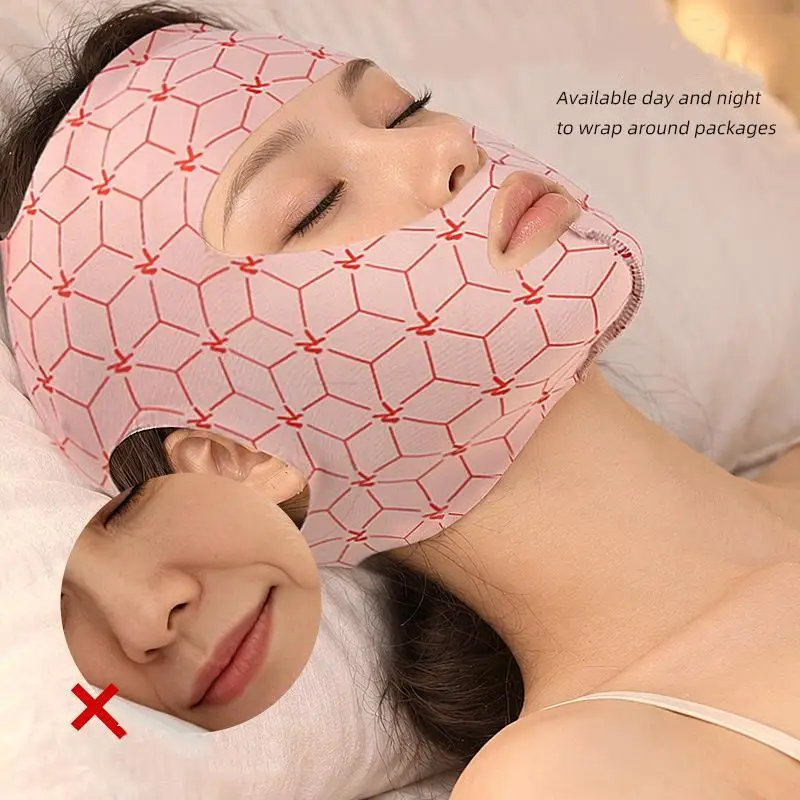 Washable Reusable V-Shape Face Mask Full Coverage Ear Hook Soft Breathable Comfortable for Home Facial SPA Skincare Tool