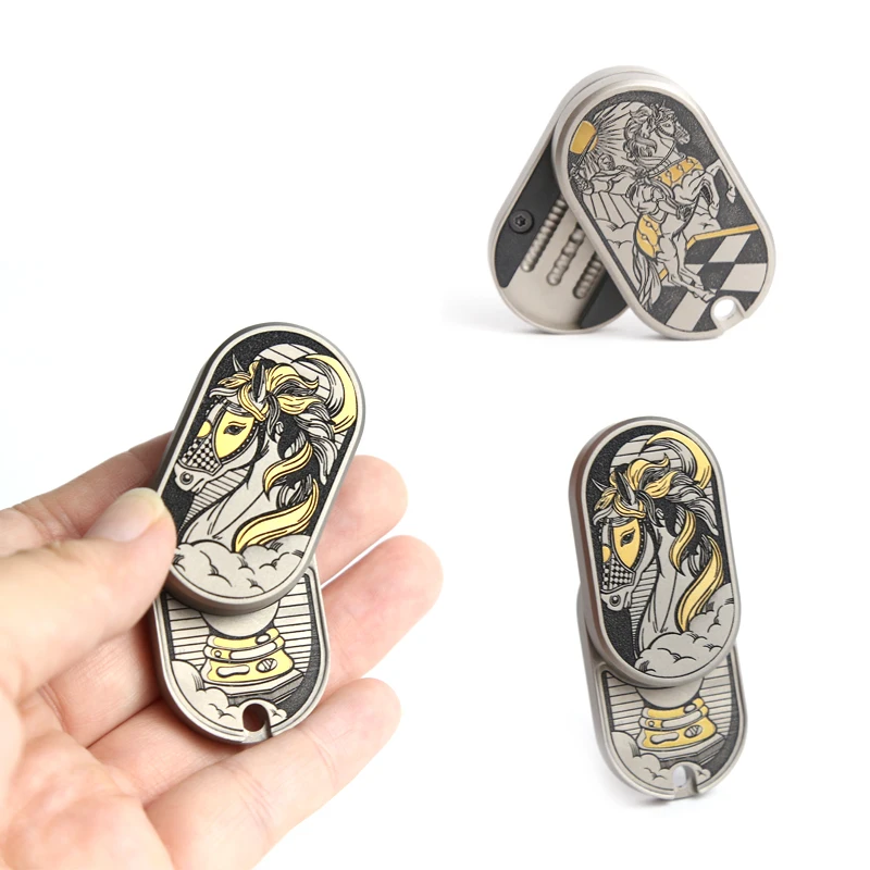 horse-mechanical-push-slider-titanium-alloy-engraved-fidget-slider-adhd-stress-relief-toys-office-desk-anxiety-toys-adult-gifts