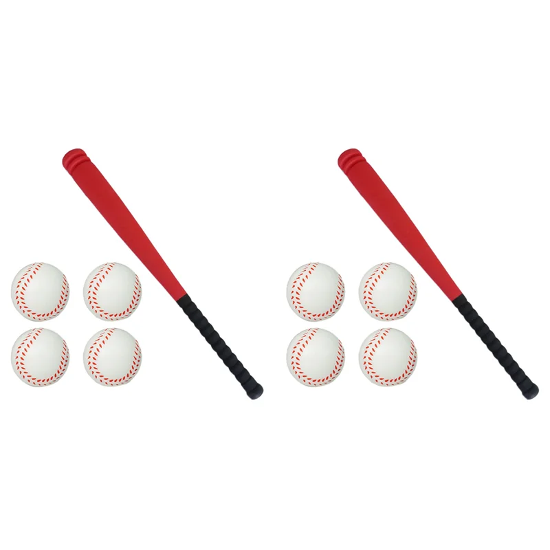2X Kids Baseball Bat And Ball Set Plastic Baseball Game Sport Playing Baseball Playing Set Sports For Outdoor Backyard A-AA85