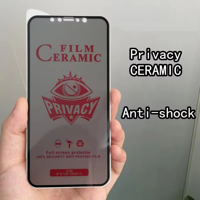 

HD Privacy Ceramics Anti Spy Glare Film Protector For iPhone 14 Pro Max 15 Plus 14 13 12 11 XsMax XR X 8 7 6 SE 2020 2022
