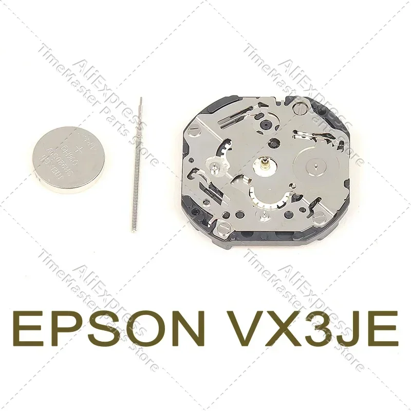 Para reloj de cuarzo VX3JE VX3J movimiento analógico de cuarzo 10 1/2 ''movimiento delgado/3 manecillas (H/M/S) y 3 ojos día/fecha/24 horas.
