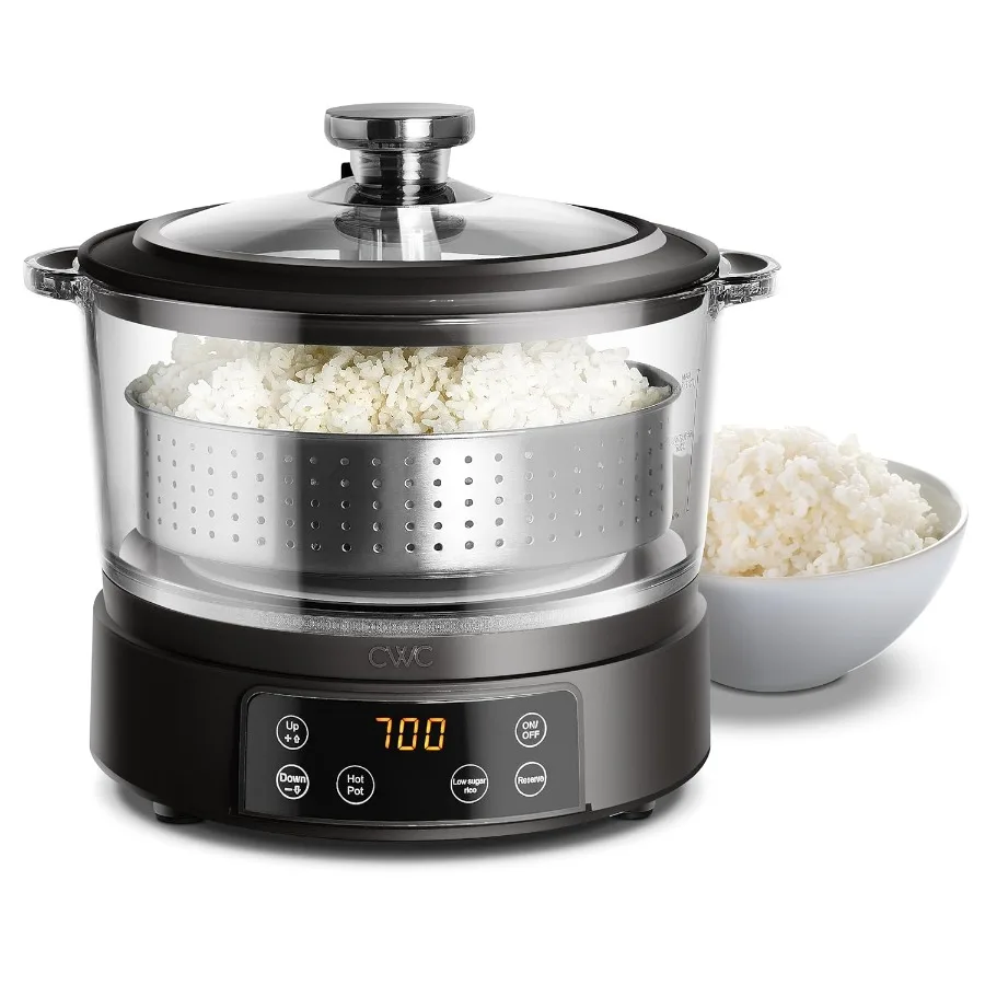 Cocina COOK WITH Color 3L Glass Low Carb Rice Cooker - Makes 6 Cups Cooked