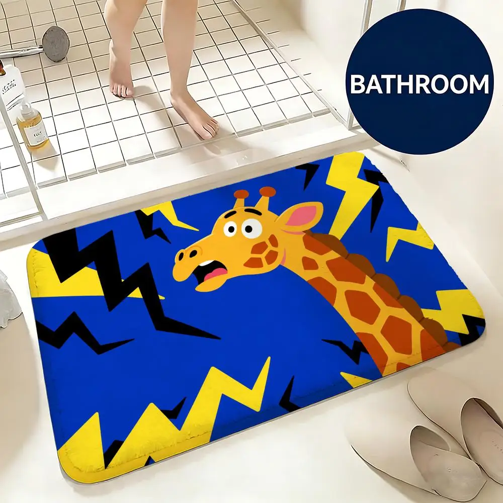 Giraffe Art Mat Floor Mat Non-Slip Absorbent Doormat Bathroom Bedroom Home Decor Rug