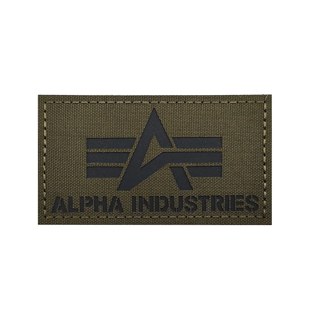 1 Stück reflektierendes Alpha-Abzeichen-Armband ALPHA leuchtendes Klett-Armband-Rucksack-Patch