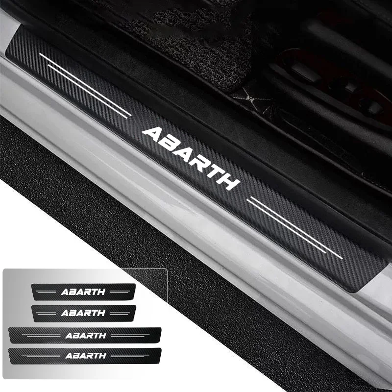 

Car Door Sill Carbon Fiber Sticker Threshold Side Anti Scratch Waterproof For Fiat Abarth Trunk Bumper Scratch Guards Decals