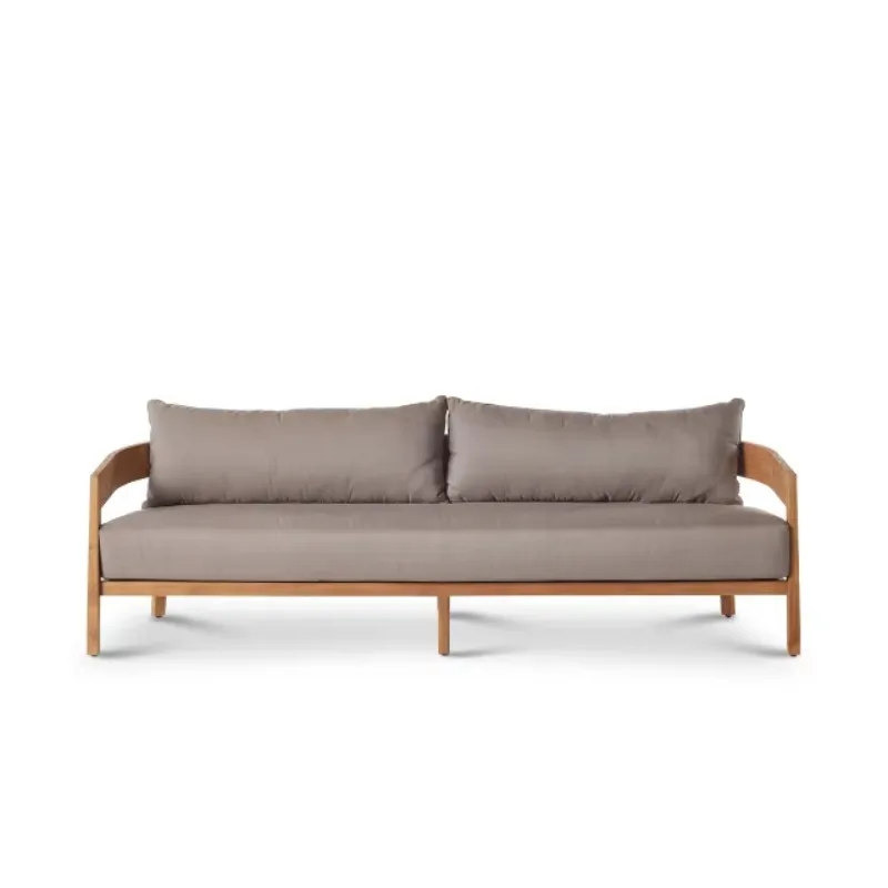 Four Seasons Hotel Surf Club Solid Teak Wood Outdoor Garden Villa Sofa Three Seater Tropical Luxury Eco-Friendly Durable Weather