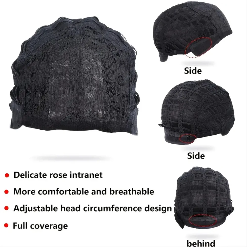 Perruque en Fibres Synthétiques pour Femme, Cheveux Longs et Lisses, Noir, Rose, Bonnet en Filet, Degré de Chaleur, Prêt à vitation, Sans Colle, Asiatique, 28 Pouces