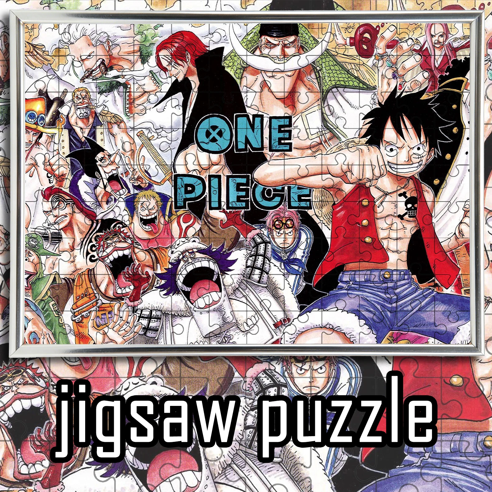 

ONE PIECE full staff fan-shaped theme Jigsaw 108/200/300/500/1000pcs wooden floor game puzzle,home decoration,gift