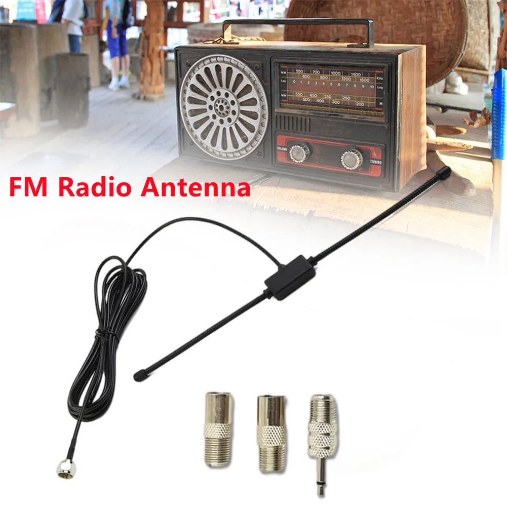 

300cm FM Radio Antenna FM Dipole Antenna Connector Adapter FM Radio Home Stereo Audio Video Home Theater Receiver