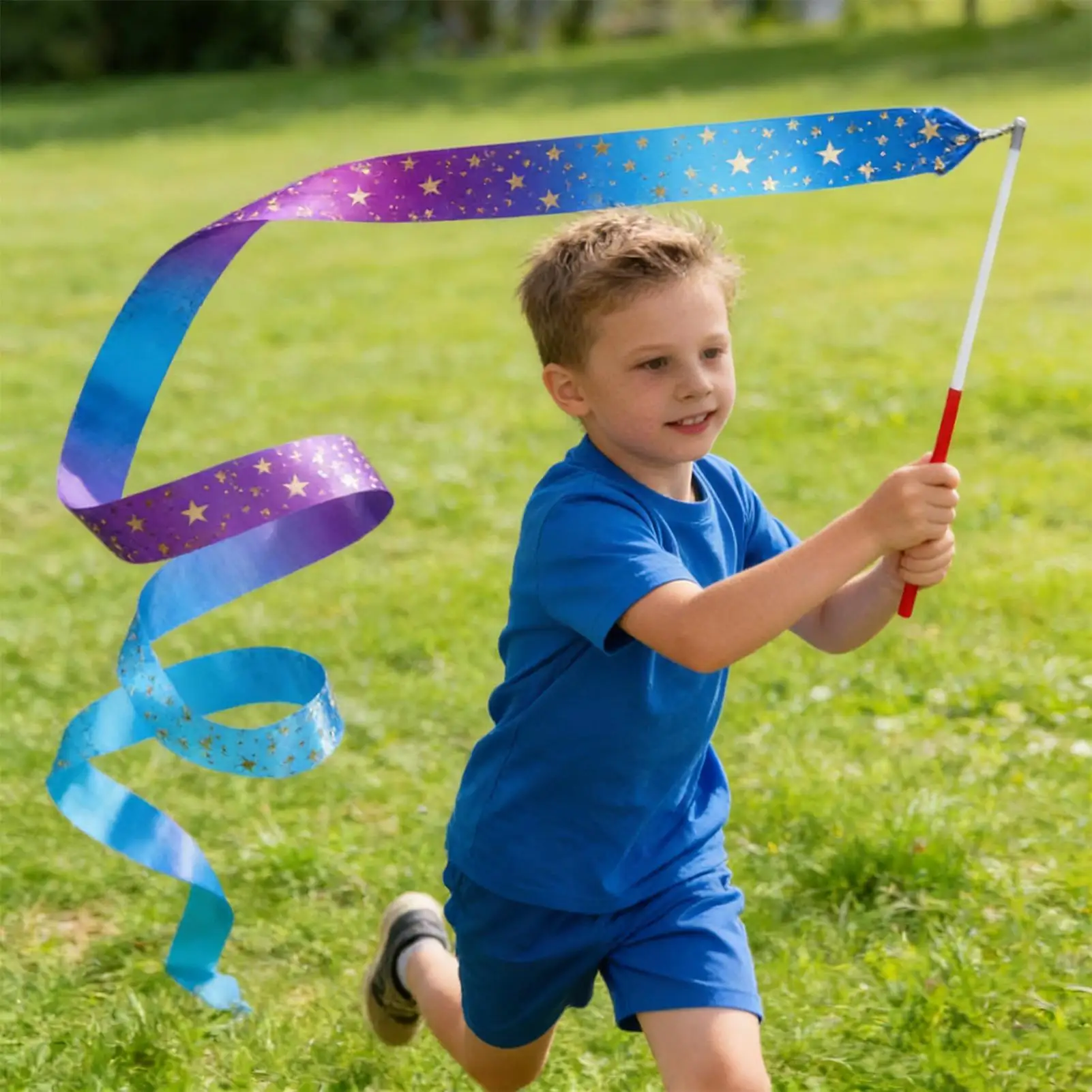 new Sparkly Gradient Dance Ribbon Long Twirling Streamer Wand For Parties, Talent Shows, Fitness & Classroom Activities
