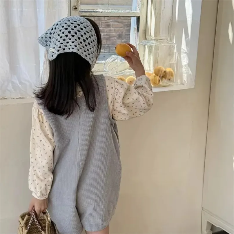 

Children Knee Length Jumpsuit Clothes Baby Girls Corduroy 2025 Spring Autumn Cotton Rompers Toddler Kids Suspenders Overalls