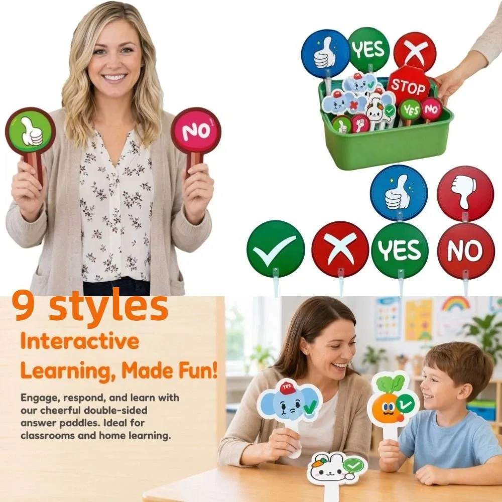 8 stuks Expressie KT Bord Ja/Nee Juist/Verkeerd Houd Het Bord Omhoog Duurzaam Rood Groen Spel Interactief Bord Kleuterschool