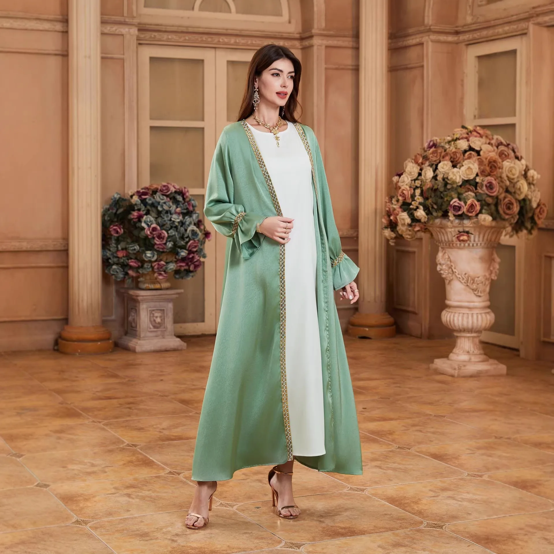 

Мусульманские женские платья: Открытая абайя, кардиган, роба, кафтан, длинные платья для вечеринок в Дубае, исламская джалабия, платья для Рамадана, марокканские абайи