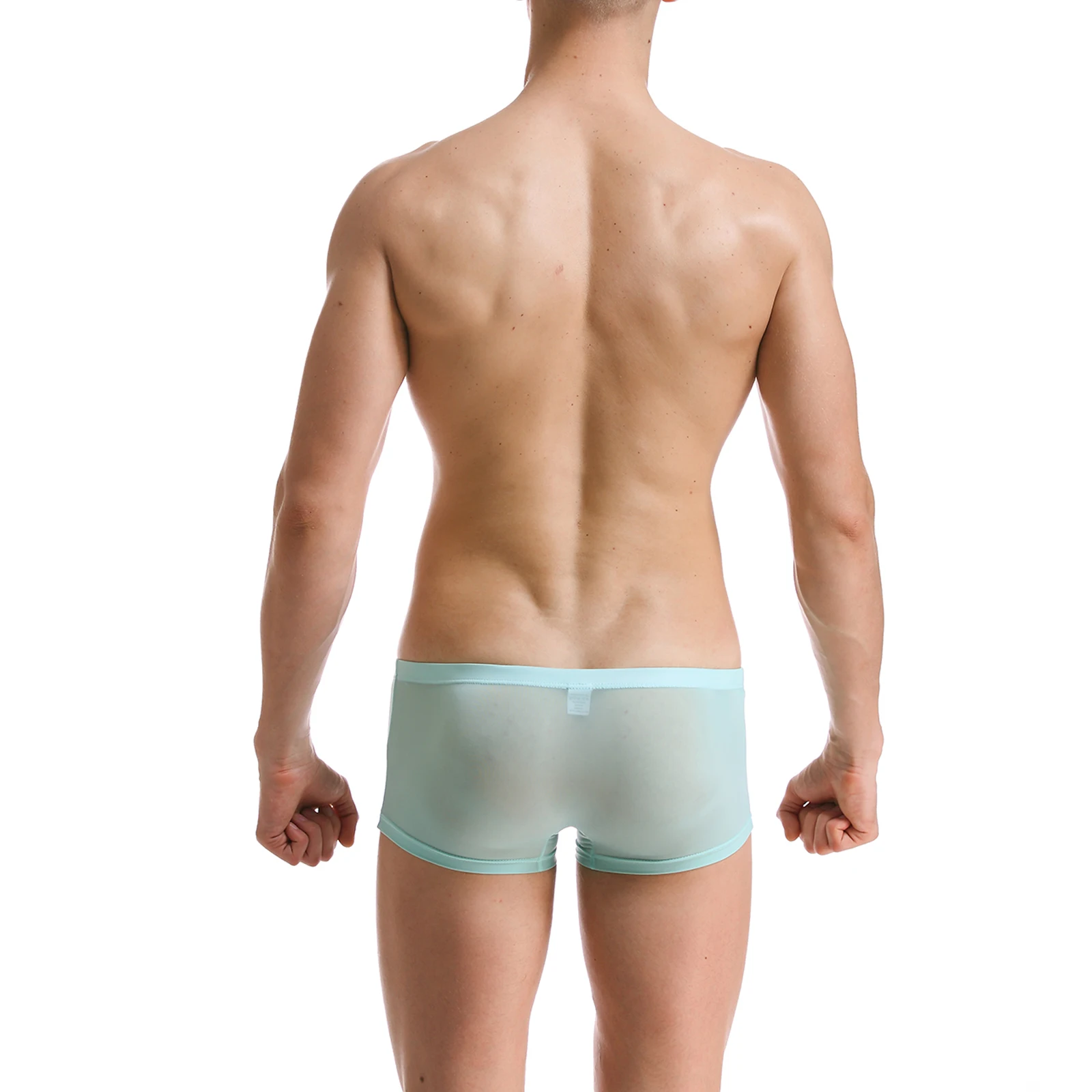 CLEVER-MENMODE Doux Sexy Super Mince Hommes Sous-Vêtements Ice injBoxers Shorts Transparent Taille Basse Troncs Cueca zones me Culotte