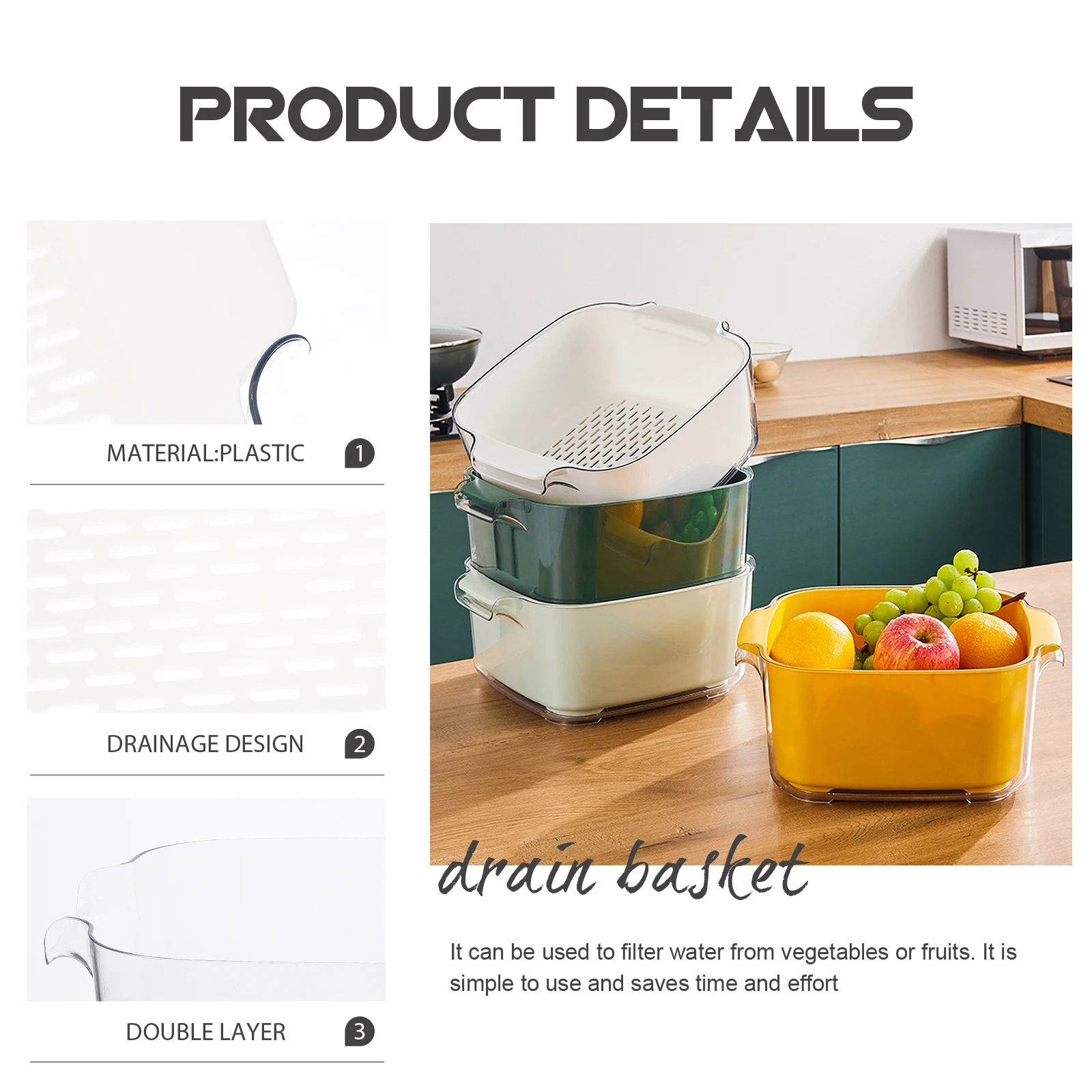 

1pcs Draining Basket Reusable Fine Mesh Vegetable Strainer Household Filter Drain Tool Kitchen Utensils Mesh Strainer Basket