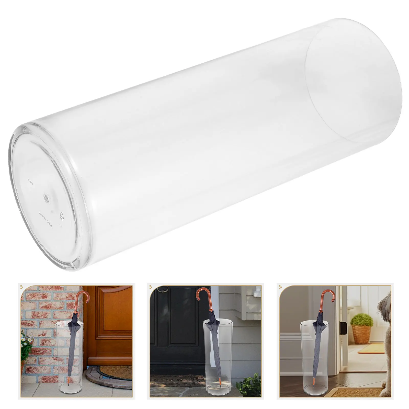 

Transparent Umbrella Holder Heavy-Duty Umbrella Storage Bucket Space-Saving Design for Long Short Umbrellas Walking Stick