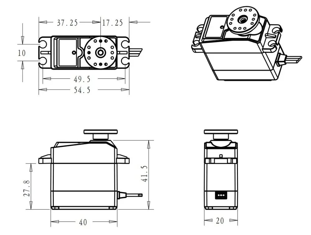 4PCS 35kg /25kg 디지털 RC 서보 고토크 코어리스 DS3235 DS3225 스테인리스 SG 방수 로봇 DIY RC 자동차 180/270 각도